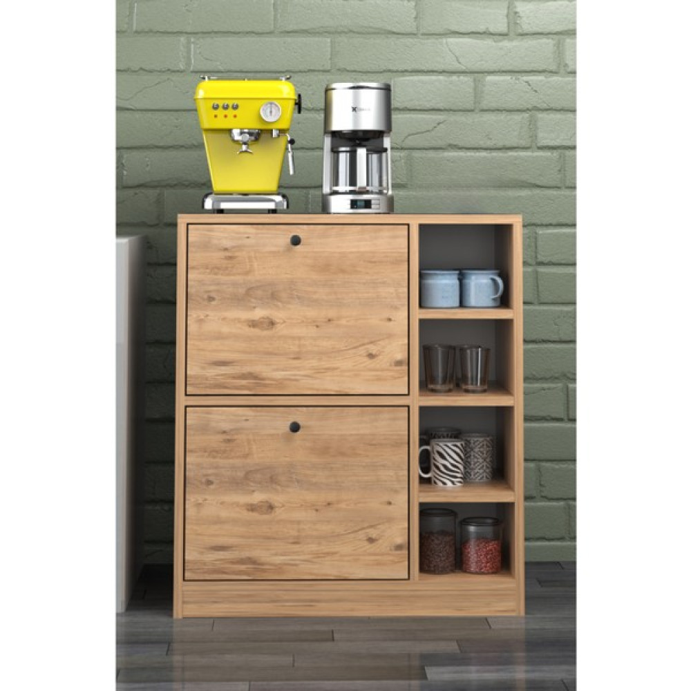Tekno Trust 80 cm Kahve Köşesi Mutfak Rafı Çok Amaçlı Dolap Mutfak Standı Ceviz Renk Modern 33 cm Kahverengi Su - 0 Gardrop & Dolap Fiyatı