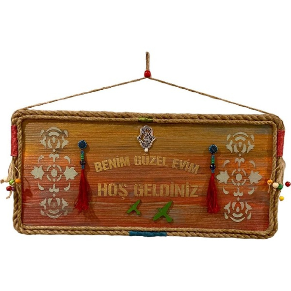 Tekno Trust Ahşap El Yapımı Özel Evime Hoşgeldiniz Süs Hediye Eşya Dışkapı ÖLÇÜ:22X47 - Bej - 0 - 1 Yaş Bebek Kapı Süsü Fiyatı
