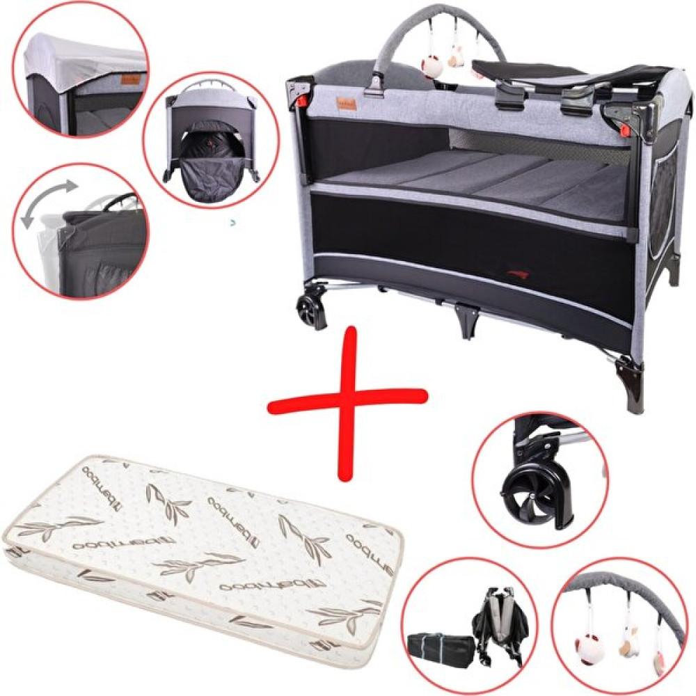 Tekno Trust City Anne Yanı Park Yatak Oyun Parkı Beşik 70X110 cm + Yatak - 0 - Gri Park Yatak / Oyun Parkı Fiyatı