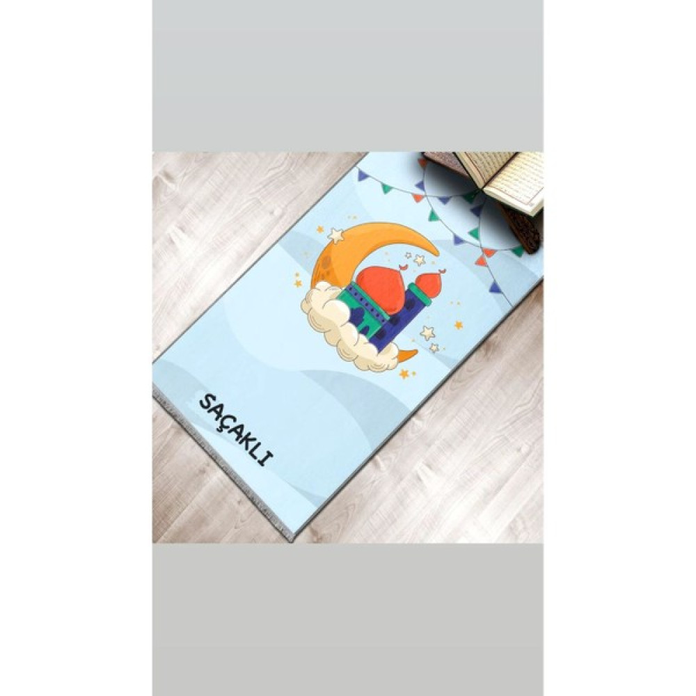 Tekno Trust Çok Renkli Çocuk Seccadesi Saçaklı Seccade Seccade Saçaklı Seccade Dot Düz Saçak Polyester - 160 x 218 cm - 10 x 70 cm Seccade Fiyatı