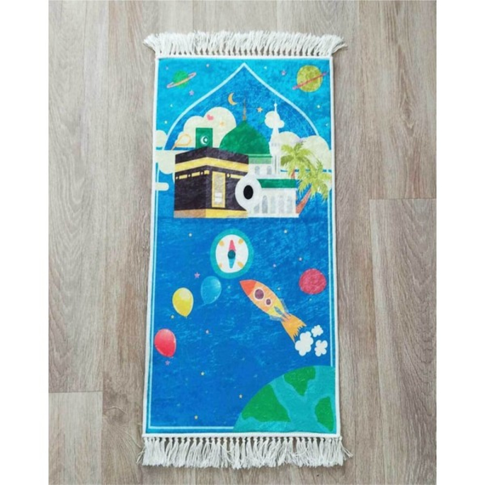 Tekno Trust Dot Çocuk Seccade Çocuk Namazlık Cocuklara Seccade Ilk Seccadem Çocuk Seccadesi Mavi Mavi Polyester - 10 x 70 cm Seccade Fiyatı