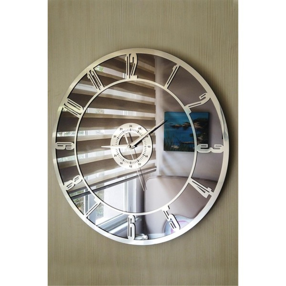 Tekno Trust Gerçek Ayna Duvar Saati 50 cm Elegance Modern Salon Füme Dekoratif Saat Fiyatı