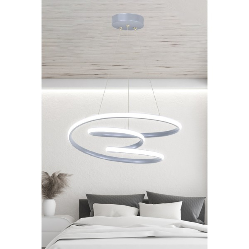 Tekno Trust Gümüş Modern Sarkıt Galaksi Gri Kasa Beyaz Işık Ledli Avize Salon / Oturma Odası E27 1 Modern 35 x Avize Fiyatı