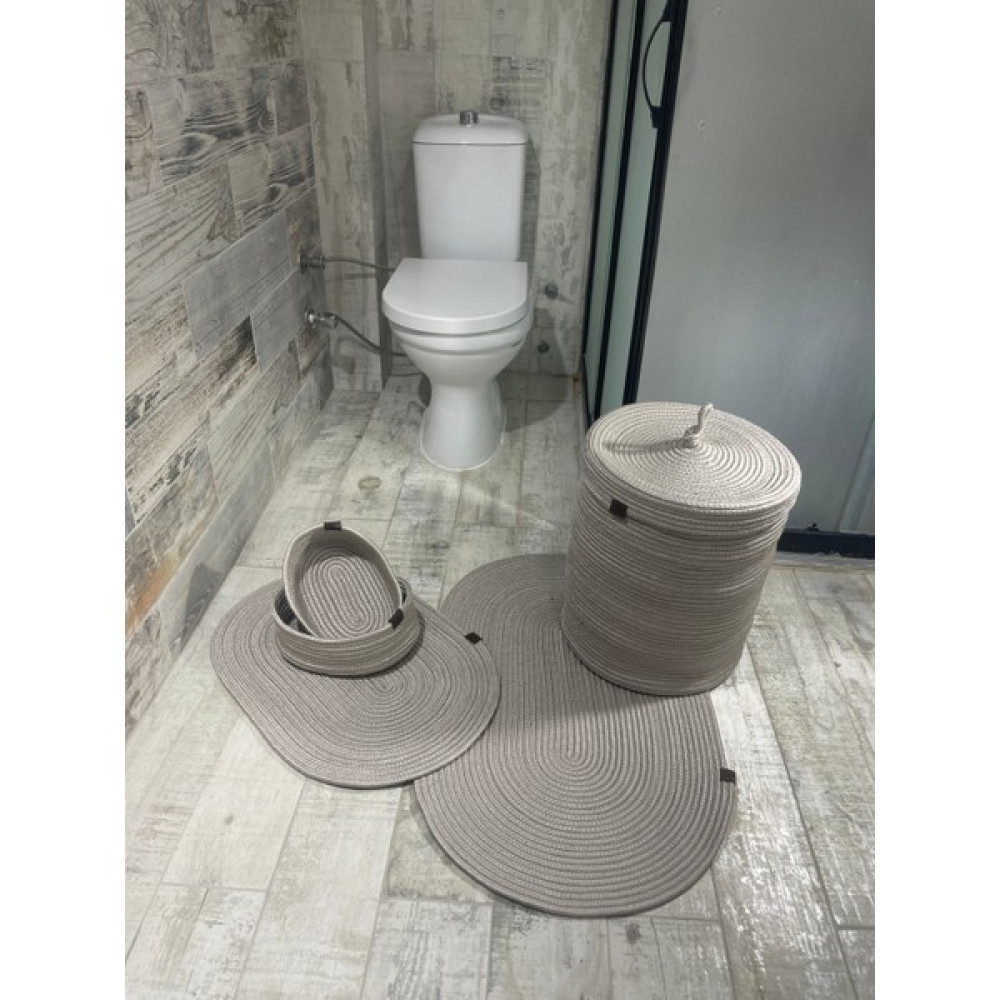 Tekno Trust Hasır Banyo Takımı ,banyo Seti ,kirli Sepeti ,paspas Takımı ,oval Sepet ,çamaşır Sepeti ,dekor Bany - Gümüş - 0 Banyo Aksesuarları Fiyatı