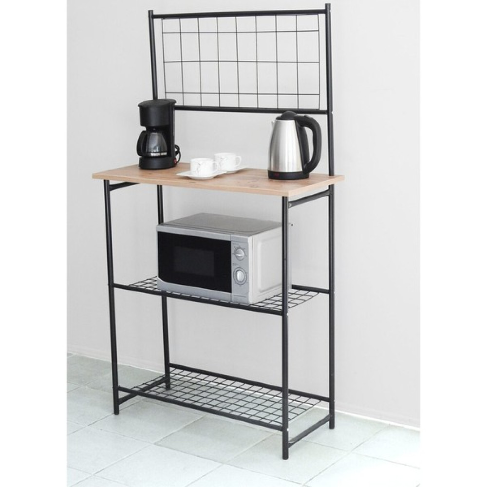 Tekno Trust Metal Kahve Köşesi - Raf Bar Masası - Çok Amaçlı Mutfak Masası - Hazırlama Sehpası Siyah 91 cm 90 C - 0 Gardrop & Dolap Fiyatı