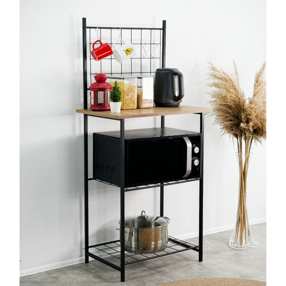 Tekno Trust Modern Kahve Köşesi - Küçük Mutfak Bangosu Raf Bar Masası Çok Amaçlı Masa Enine 150 cm 40 cm 60 cm - Siyah - 0 Gardrop & Dolap Fiyatı