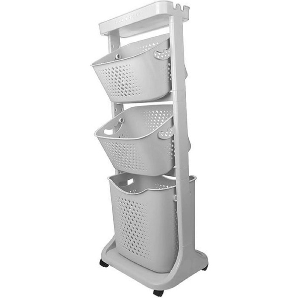 Tekno Trust Plastik Katlı Sepet Organizeri Tekerlekli 4 Katlı 3 Sepetli Açık Gri 4 Parça - Ahşap - 0 Gardrop & Dolap Fiyatı