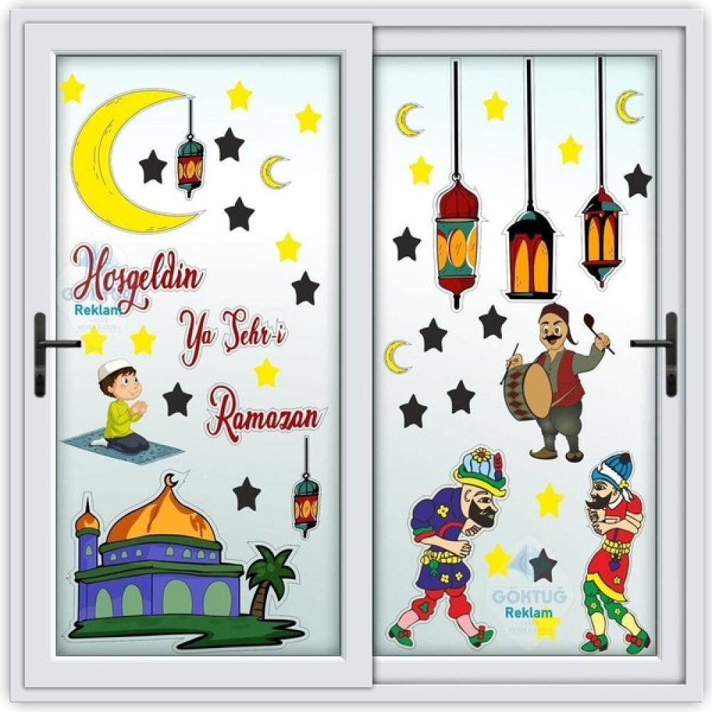 Tekno Trust Renkli Ramazan Ayı Temalı Cam Duvar Süsleri Hoşgeldin Ramazan Sticker Seti 1 Bebek / Çocuk Odası Ço - 1 x 5 cm - 118 x 56 cm Duvar Stickerı Fiyatı