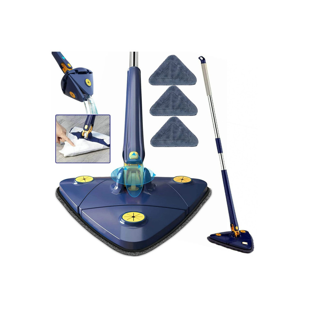 TeknoClass Kendinden Sıkmalı Üçgen Mop 2 Mikrofiber Bezli Cam Duvar Yer Parke Silebilen Mop Deterjan ve Temizlik Ürünleri Fiyatı