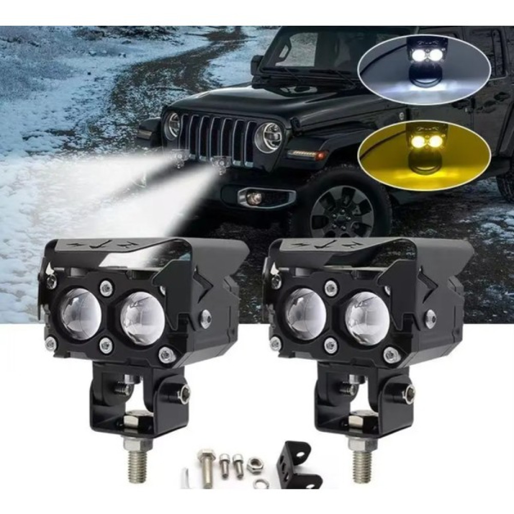 TeknoClub Yeni Nesil Motosiklet LED Sis Farı -Mod Seçenekli Beyaz + Sarı Renk 30 Watt Motorsiklet Lambaları Fiyatı