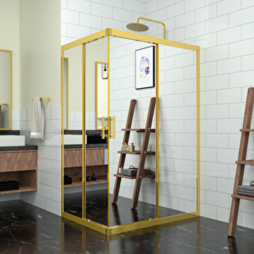 Teknoduş Gold Ri̇gel 6mm Reflekte Cam Dikdörgen Duşakabin 100x120 cm Duşakabin Fiyatı