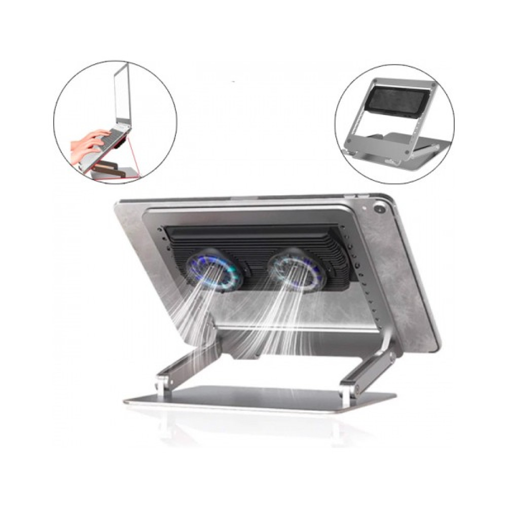 Teknoexpress 12"-17" Laptop Cooler Cooling Pad - USB Powered Laptop Riser Laptop Pad - Açık Gri - Siyah Dizüstü Bilgisayar Aksesuarları Fiyatı