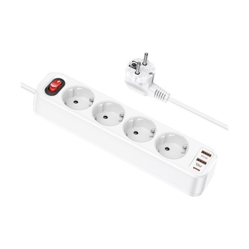 Teknoexpress Akım Korumalı 1.8 Metre 4lü Grup Priz 20W Type-C-Usb Girişli Uzatma Ara Kablosu 1.8 Metre 4lü Grup Priz Akım Korumalı 3 Portlu Usb-Typ... Prizler Fiyatı