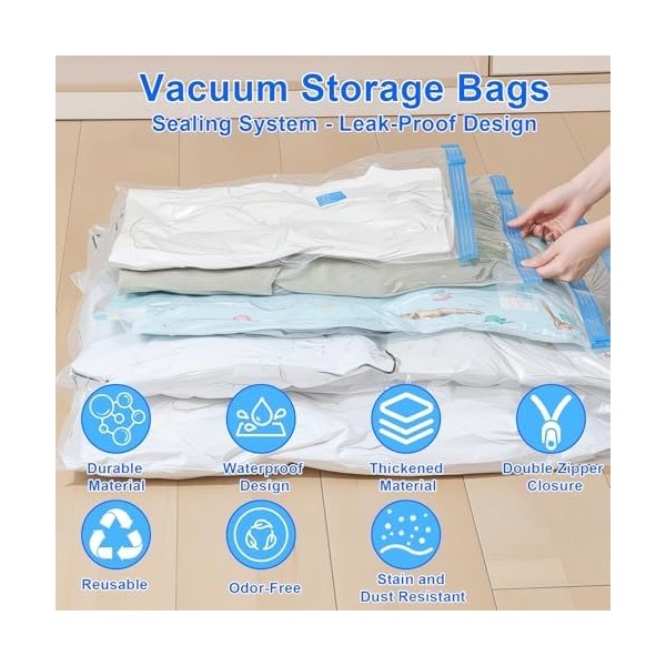 TeknoKapsül Hncy Vakumlu Torbalar 3 Adet (80 x 60 Cm) - Yeniden Kullanılabilir, Dayanıklı Pa+Pe Malzeme, Sızdırmaz, Bavul ve Mevsimlik Giysiler Içi... Bavul / Valiz Fiyatı