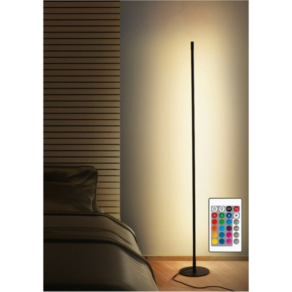 Teknoloji Elektrik Samsung LED Kumanda Kontrollü Rgb LED Lambader Çift Köşe Alüminyum - Siyah Lambader Fiyatı