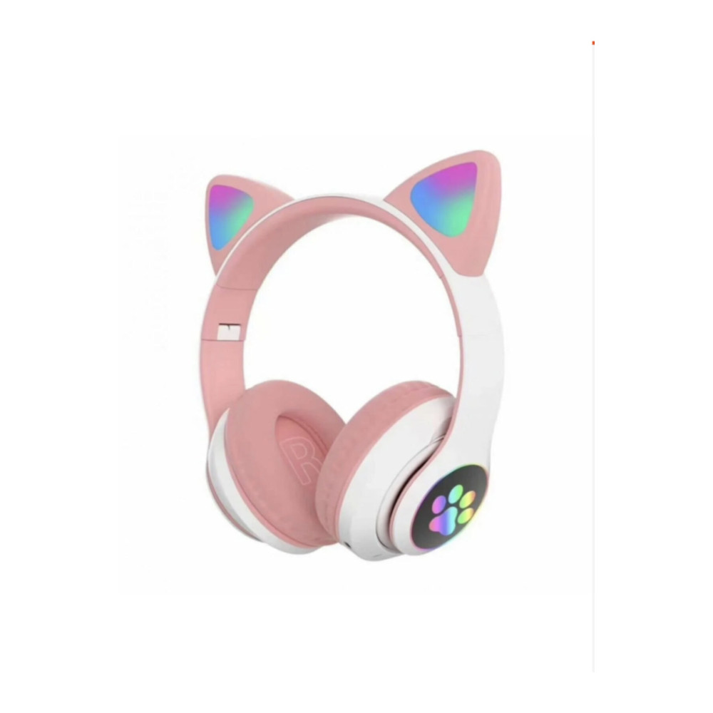 Teknoloji Gelsin Pembe Bluetooth 5.0 Mikrofonlu Kablosuz Kulaklık Yüksek Ses Akıllı Led Işıklı Kedi Patili Rgb Kulak Üstü Kulaklık Fiyatı