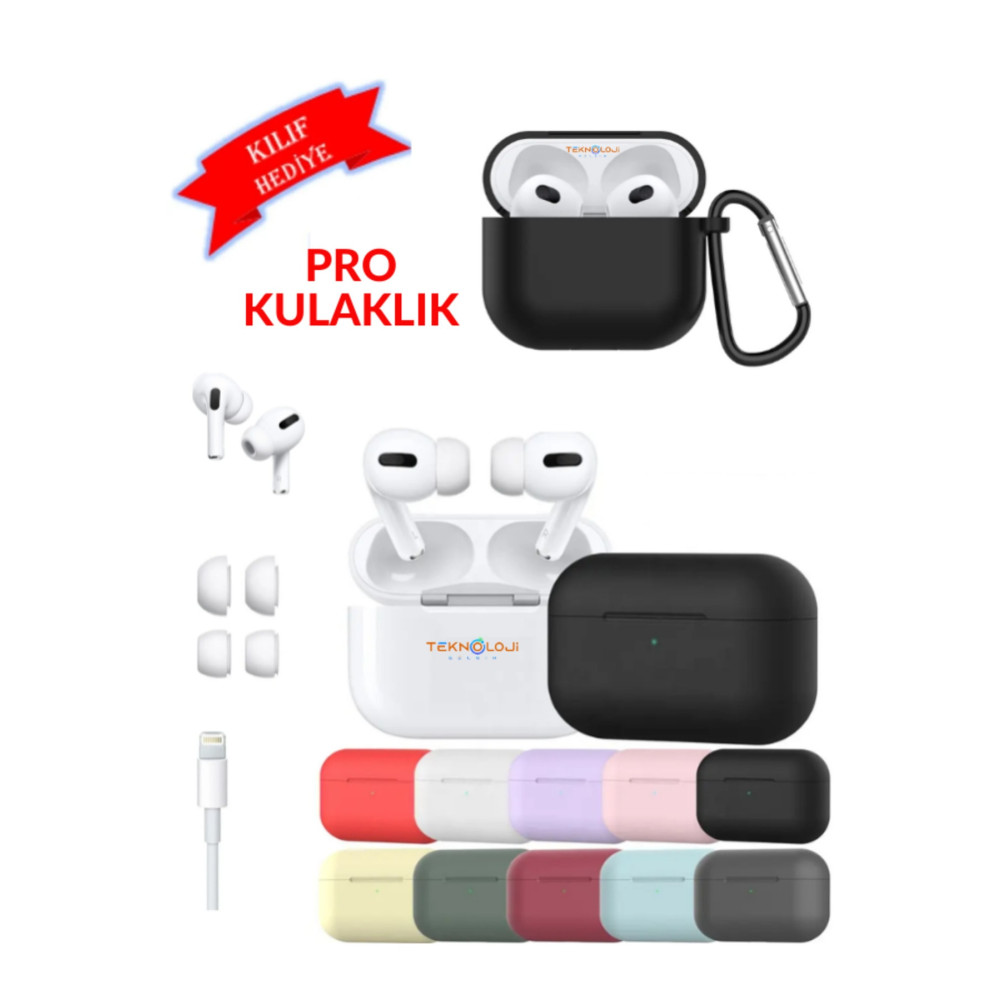 Teknoloji Gelsin Pro Ios Android Uyumlu Kablosuz Bluetooth Kulaklık KılıfHediye A+Kalite YeniSürüm HD Stereo Siri Kulak İçi Kulaklık Fiyatı