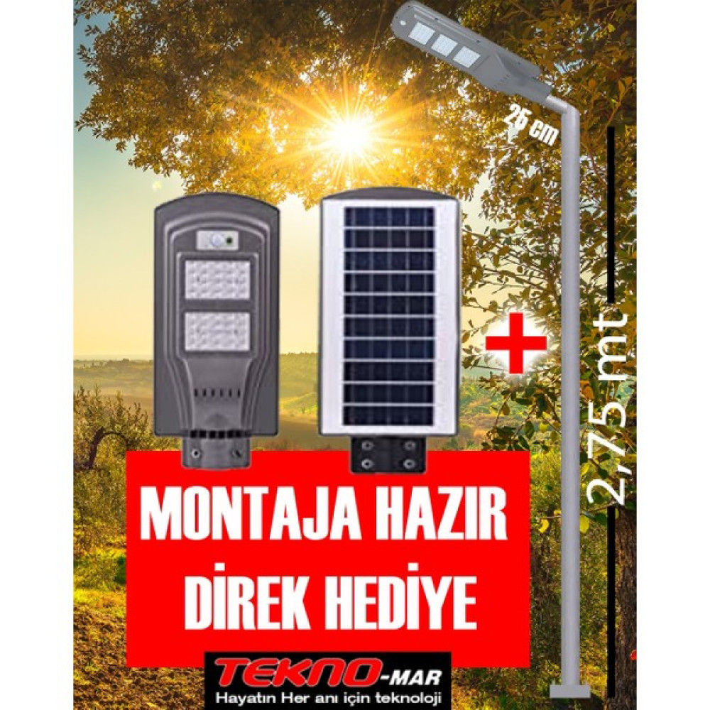 Teknomar Solar Güneş Enerjili Bahçe Aydınlatma Direği + 40W Solar Sokak Lambası Dış Mekan & Bahçe Oyuncakları Fiyatı