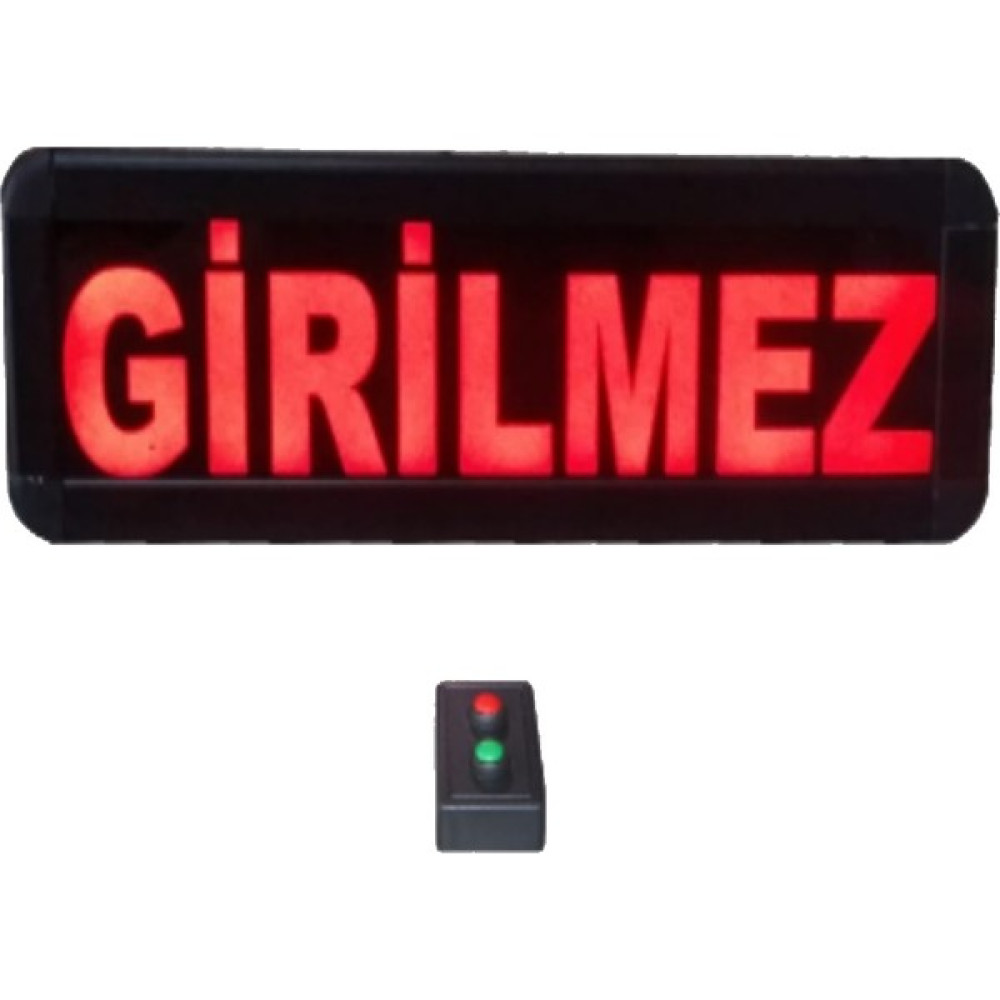 Teknomerkez Kumandalı Şerit Ledli Girilmez Yazısı Kasa Ölçüsü: 9X26 cm Termometre & Higrometre Fiyatı