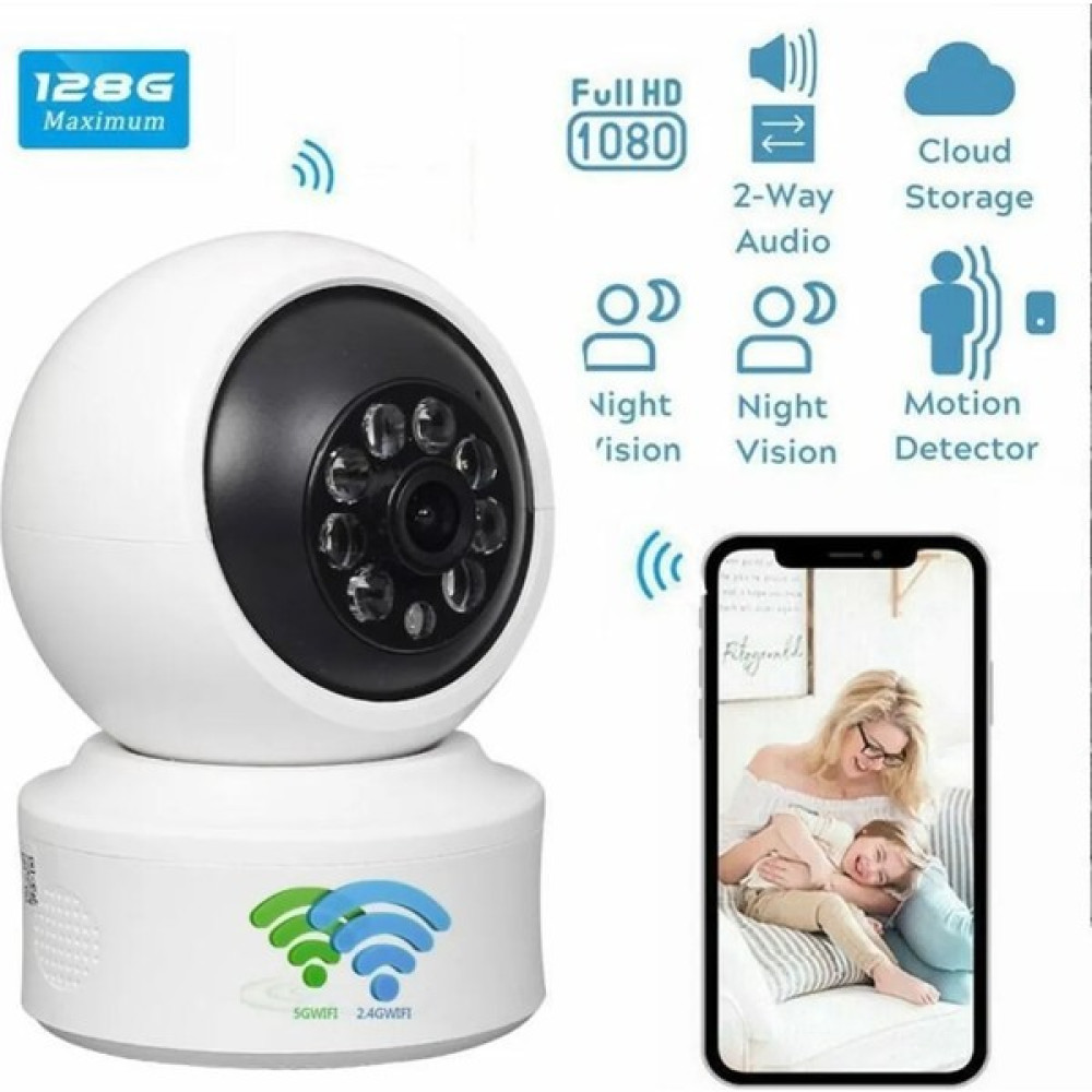 Teknomila 1080P 2.4ghz + 5ghz Wifi Kablosuz 360° Hareket Izleme Sesli Cctv Ağ Ev Güvenlik Ip Kamera Mini Kamera Güvenlik Kameraları Fiyatı