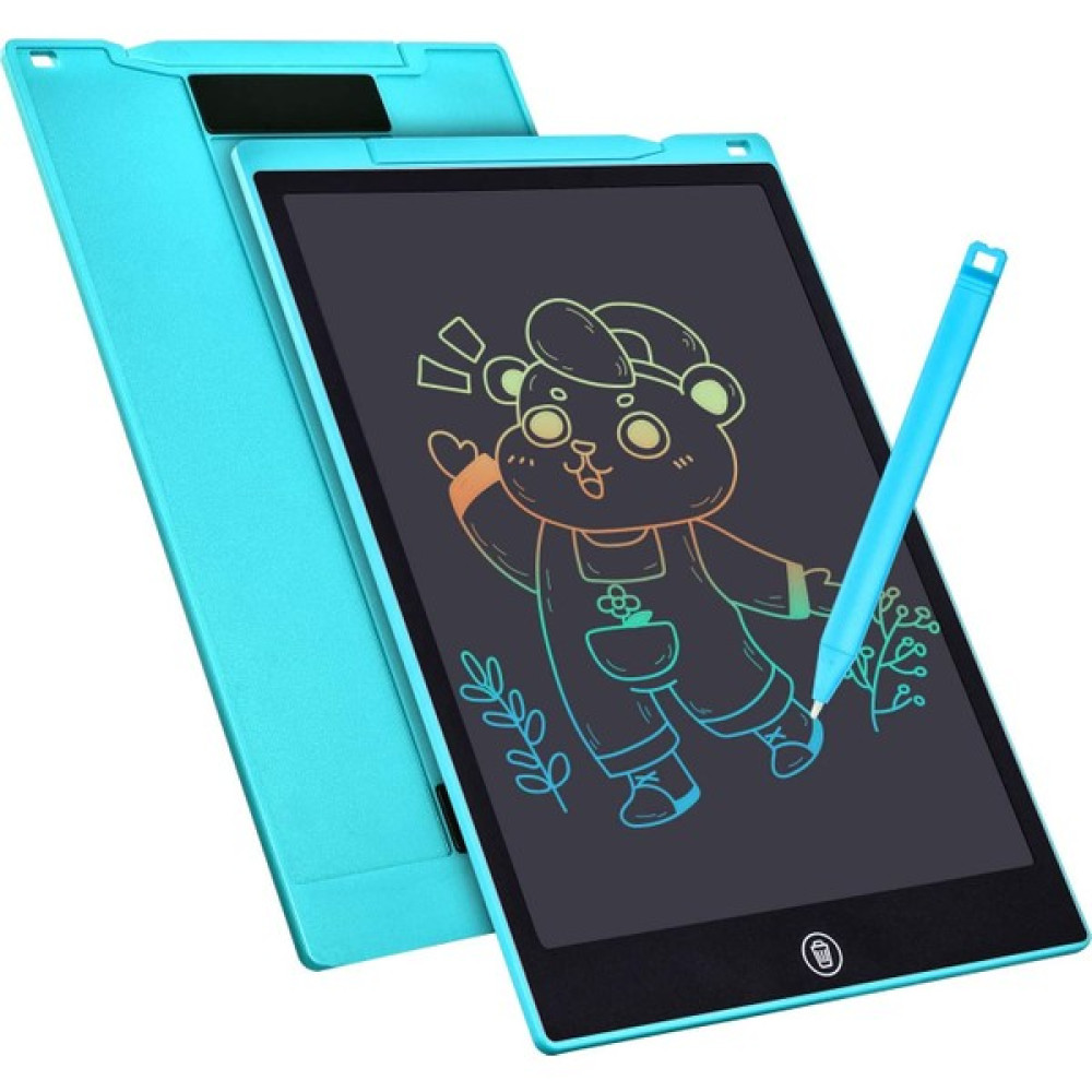 Teknomila 12" Büyük Boy Dijital Çocuk Yazı Tahtası Grafik Çizim ve Resim Tableti LCD-Renkli Yazar - Mavi Eğitici Oyuncak Fiyatı