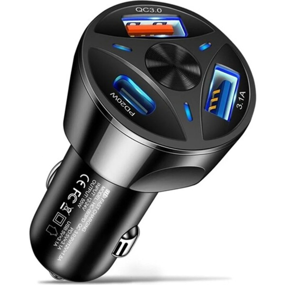 Teknomila Çift USB Araç Şarj Cihazı Hızlı Şarj Qc 3.0 Pd Type-C Araç Telefonu Şarj Adaptör Pd Kit Cep Telefonu Araç Kiti Fiyatı