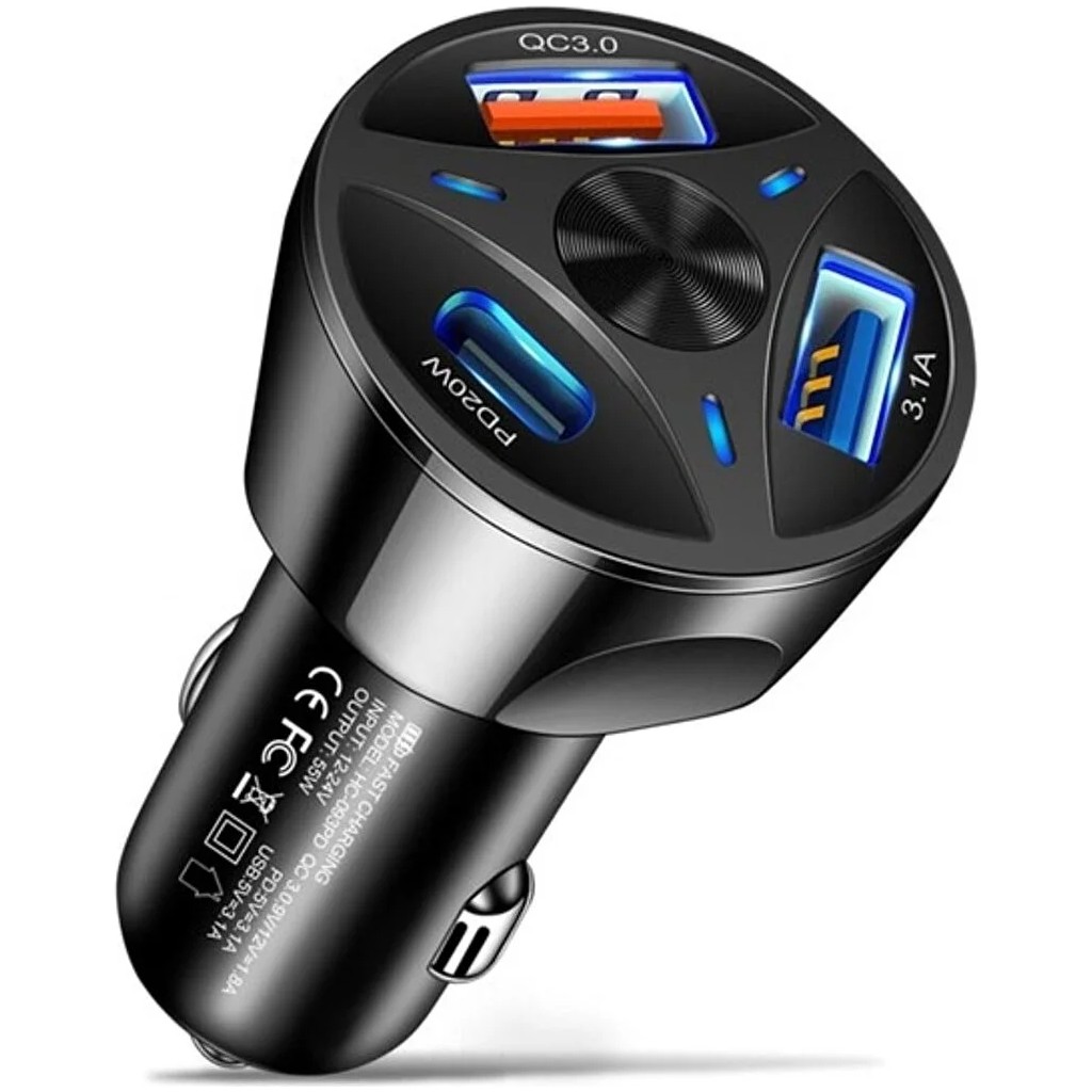 Teknomila Çift USB Araç Şarj Cihazı Hızlı Şarj Qc 3.0 Pd Type-C Araç Telefonu Şarj Adaptör Pd Kit Bilgisayar Çevirici ve Adaptörü Fiyatı