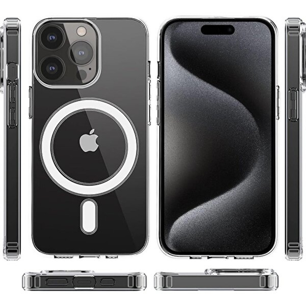 Teknomoda Apple iPhone 15 Pro Kılıf Magsafe Kablosuz Şarj Uyumlu Şeffaf Kapak Cep Telefonu Kılıfı Fiyatı