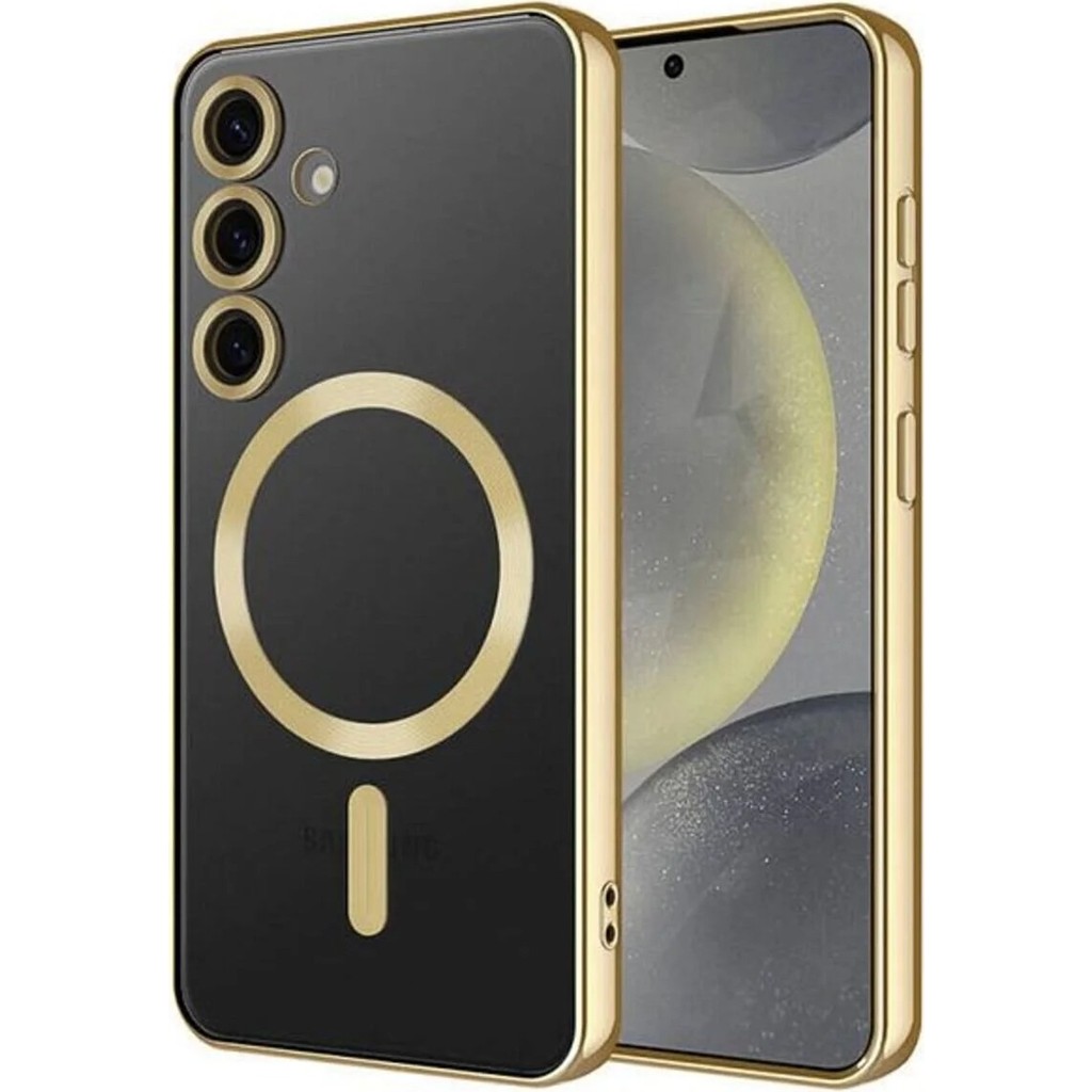 Teknomoda S25 Kılıf Kamera Lens Korumalı Renkli Magsafe Şeffaf Silikon Gold - Galaxy S25 Cep Telefonu Kılıfı Fiyatı