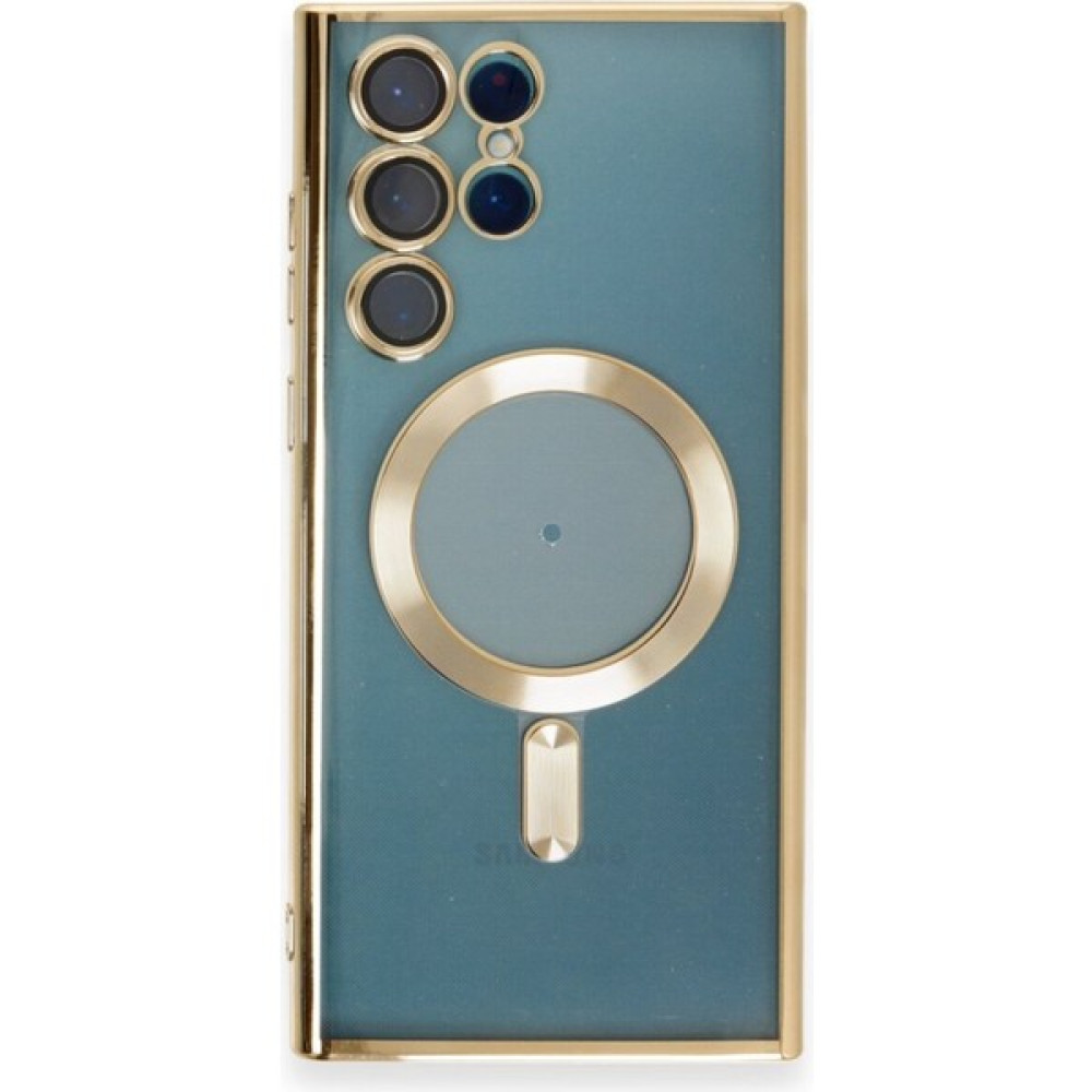 Teknomoda Samsun Galaxy S23 Ultra Kılıf Kamera Lens Korumalı Renkli Magsafe Şeffaf Kapak - Gold Cep Telefonu Kılıfı Fiyatı