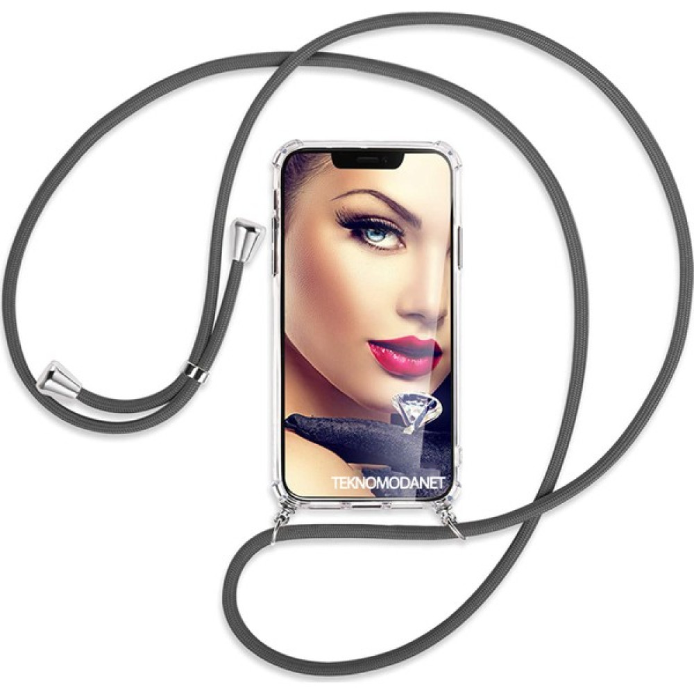 Teknomoda Samsung Galaxy A21S Kılıf Boyun - Omuz Askılı Köşe Korumalı Siyah iPli Kordonlu Anti Şok Şeffaf Silikon - Şeffaf - Siyah Cep Telefonu Kılıfı Fiyatı