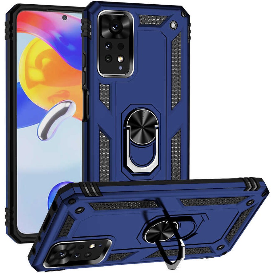 Teknomoda Xiaomi Redmi Note 11 Pro 5g Kılıf Yüzüklü Standlı Korumalı Kapak - Lacivert Cep Telefonu Kılıfı Fiyatı