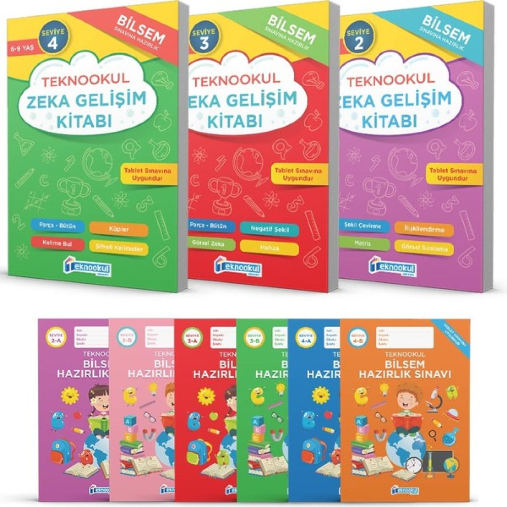 Teknookul 1. Sınıf Bilsem Sınavı 3'lü Hazırlık Seti Seviye 2-3-4 Eğitim Setleri Fiyatı