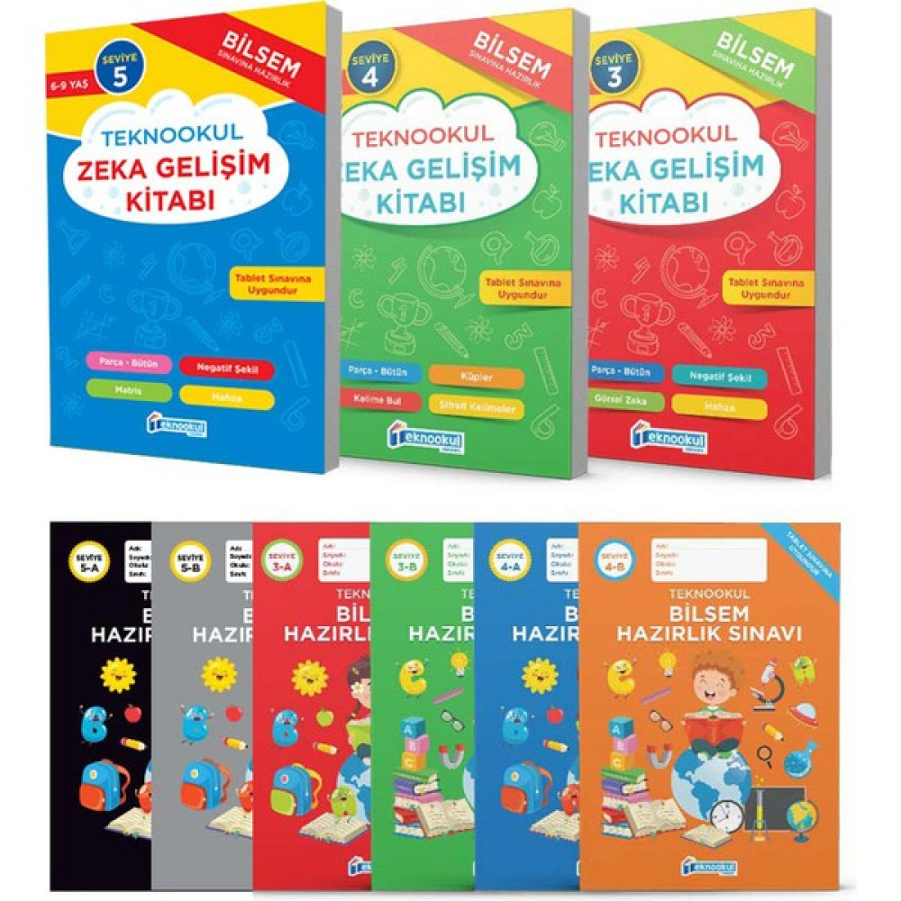Teknookul 3. Sınıf Bilsem Sınavı 3'lü Hazırlık Seti Seviye3-4-5 Eğitim Setleri Fiyatı