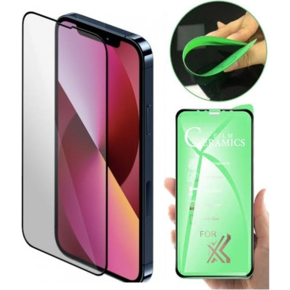 Teknoparkta Apple iPhone 12 Ekran Koruyucu Seramik Nano Cam Esnek Tam Full Kaplayan Kırılmaz - Şeffaf Cep Telefonu Ekran Koruyucusu Fiyatı