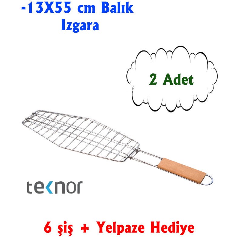 Teknor 2'li Balık Izgara Krom Kaplama 6 Şiş ve Yelpaze Hediyeli Diğer Fiyatı