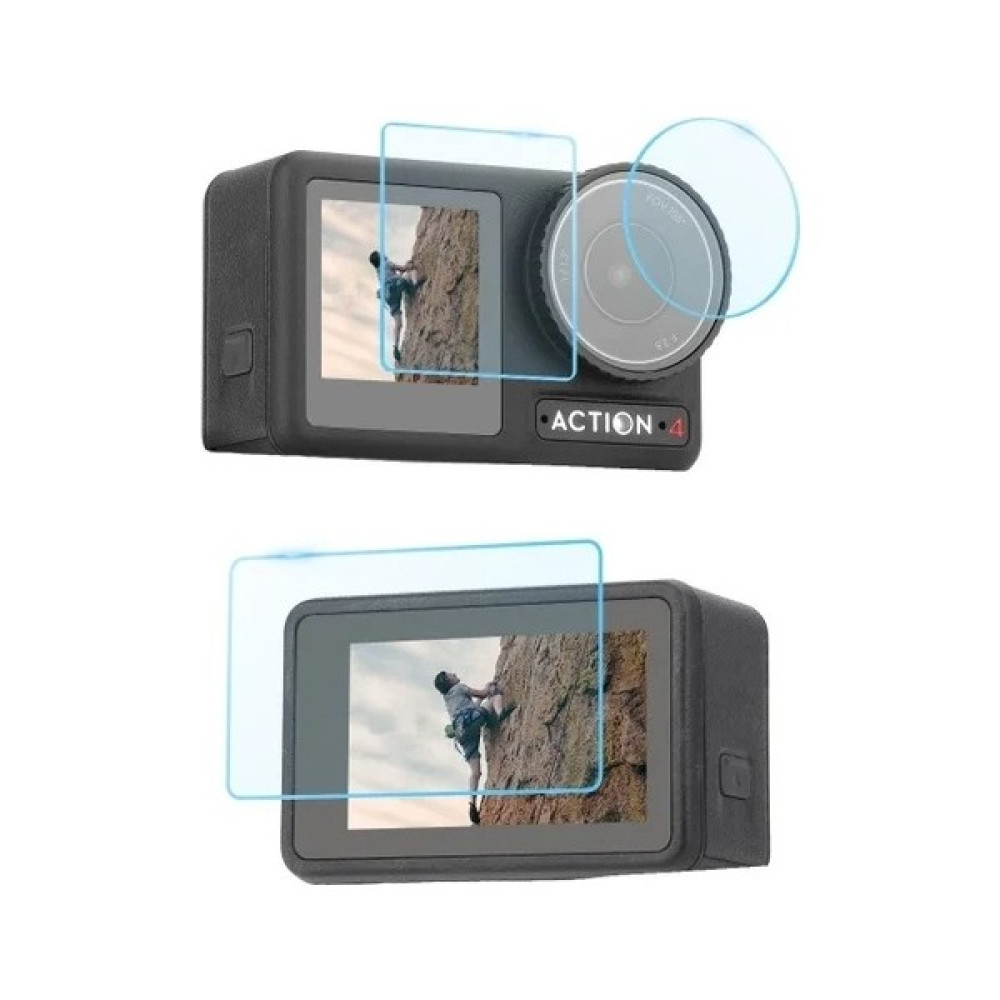 Teknoroket Dji Osmo Action 4 Ekran Koruyucu 9h (3 Parça , Ön ve Arka Ekran ve Lens Koruyucu) Aksiyon Kameralar Fiyatı