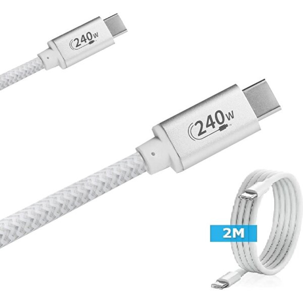 teknosepetim 240 Watt 2m Type-C Type-C Şarj Kablosu Yüksek Hızlı Sarj Kablosu 480MPBS - Beyaz Cep Telefonu Kablosu Fiyatı