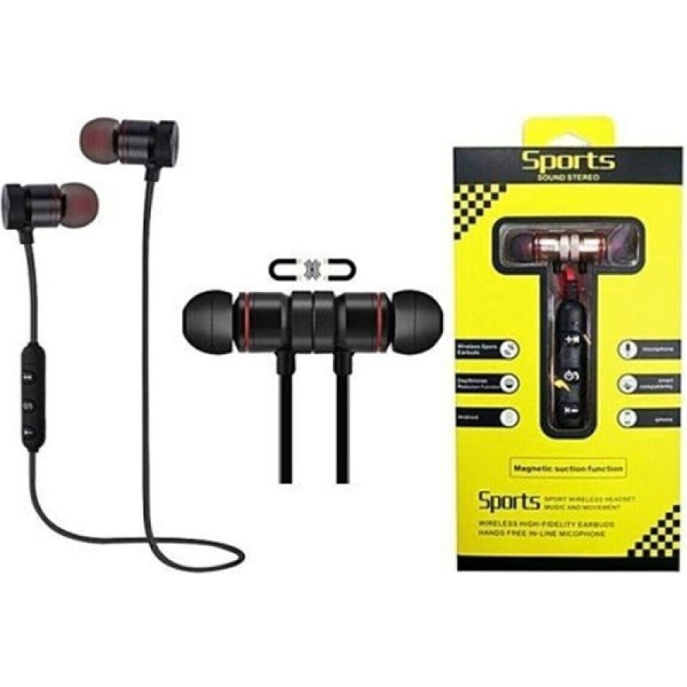 teknosepetim Bluetooth Kulaklık Kablosuz Kulakiçi Mikrofonlu Bulutut Kulaklık Sporcu Kulaklık Mıknatıslı Kulaklık Sport - Siyah Bluetooth Kulaklık Fiyatı