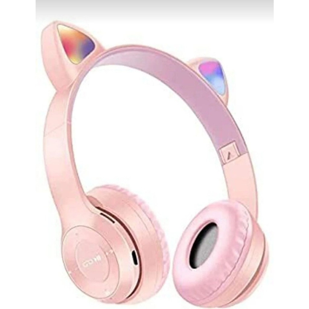 teknosepetim Kedili Kedi Cat Işıklı Rgb Kulaküstü Bluetooth Kulaklık P47M Aux Sd Card Girişli - Pembe Bluetooth Kulaklık Fiyatı