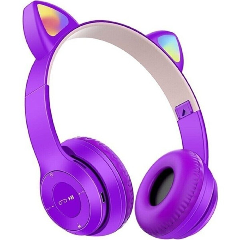 teknosepetim P47M Kedili Katlanabilir Kulak Üstü Kablosuz Bluetooth 5.0 Kulaklık Ledli Çocuk Kulaklık - Pembe Kulak Üstü Kulaklık Fiyatı