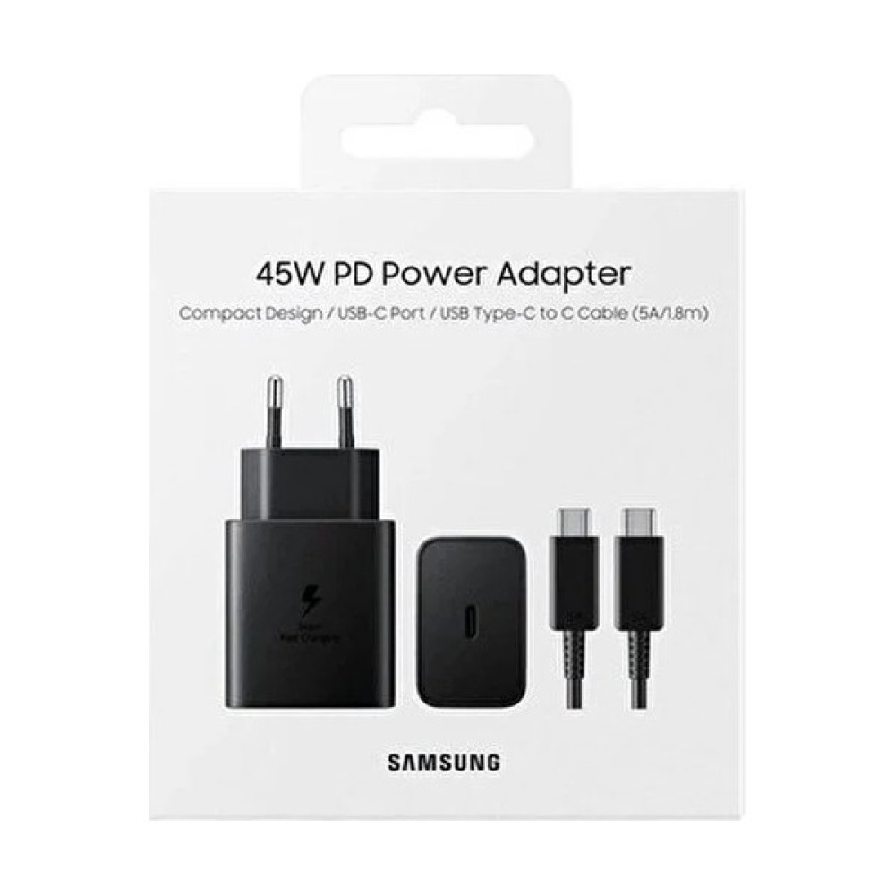 TeknoShop Samsung Galaxy S22 Ultra - S23 Ultra - S24 - S24 Ultra 45W Type-C Süper Hızlı Şarj Cihazı - Siyah Cep Telefonu Şarj Cihazı Fiyatı