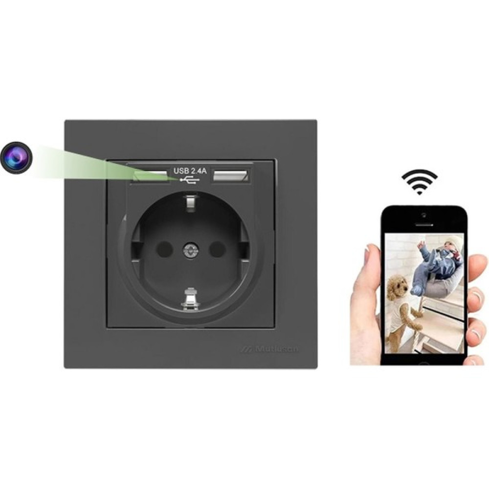 Teknospy Duvar Priz Gizli Video Kamera USB Şarjlı Güvenlik Kamerası Uzaktan Dinleme Izleme Kayıt Cihazı 32 GB Hafıza - siyah Güvenlik Sistemi Kayıt Cihazı Fiyatı