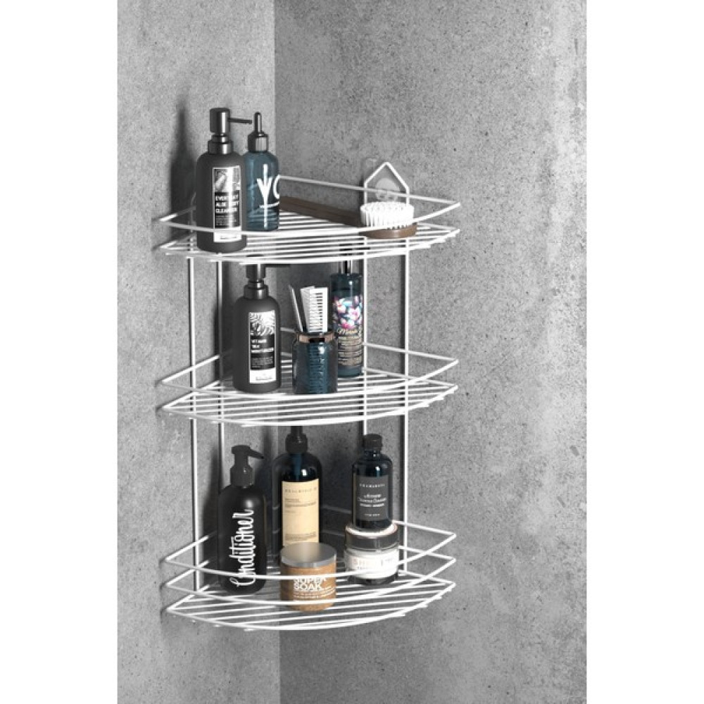 Teknotel Banyo Düzenleyici Şampuanlık Sabunluk 3 Katlı Yapışkanlı Banyo Duş Rafı Beyaz ST003 Oto Boyaları Fiyatı
