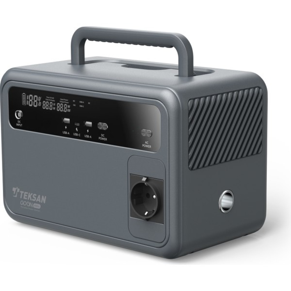 Teksan GO ON 600W Taşınabilir Güç İstasyonu, Güneş Paneliyle Şarj Desteği, Hafif, LiFePO4, LED Nalburiye & Hırdavat Fiyatı