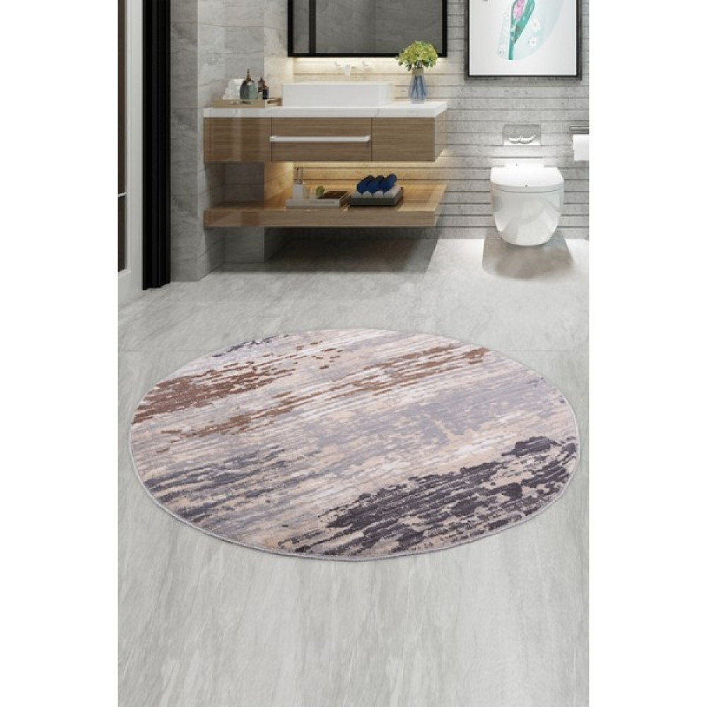 Teksev Canvas Gri Yuvarlak 150X150 cm Büyük Ebat Banyo Paspası Kaymaz Taban Banyo Halısı Klozet Takımı Fiyatı