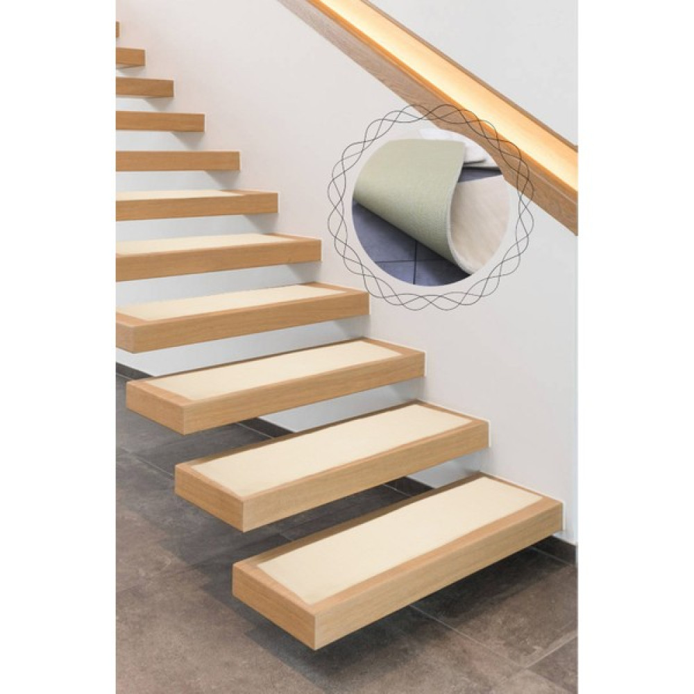 Teksev Comfort Vizon Renk (5 Adet) Merdiven Halısı Pufidik Peluş Kaymaz Deri Tabanlı Basamak Paspası - 25 x 80 cm Salon Halısı Fiyatı
