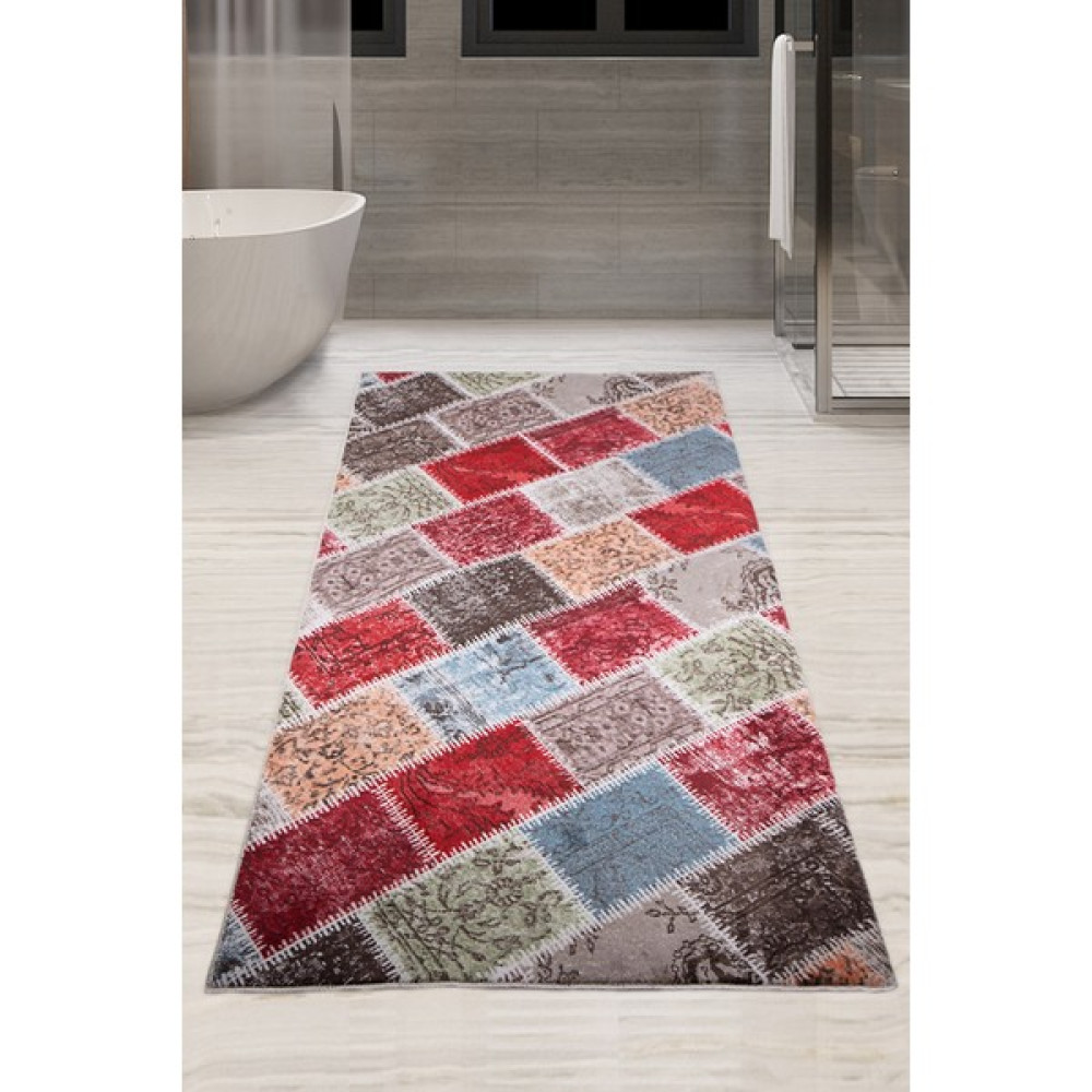 Teksev Lotto Bordo 80X150 cm Büyük Ebat Banyo Halısı Tek Parça Kaymaz Taban Banyo Paspası Klozet Takımı Fiyatı