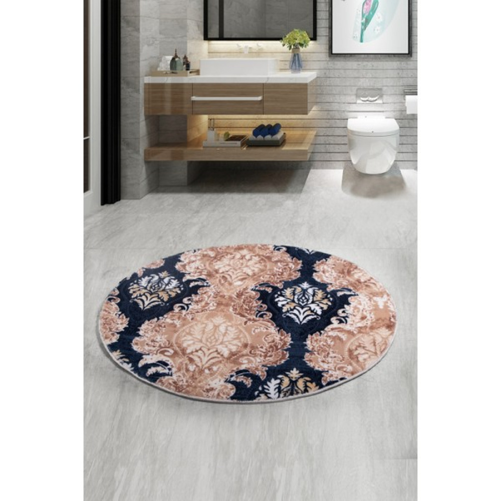 Teksev Şark Mavi Yuvarlak 200X200 cm Büyük Ebat Banyo Paspası Kaymaz Taban Banyo Halısı Klozet Takımı Fiyatı
