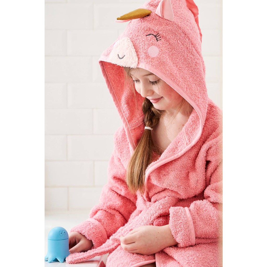 Teksmoda Kapşonlu Kız-Erkek Çocuk Bornozu Pamuklu-Unicorn - Pembe - 9 - 10 Yaş Diğer Fiyatı
